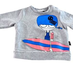 Little Marc Jacobs boys grey sgraphic sweatshirt size 6 months